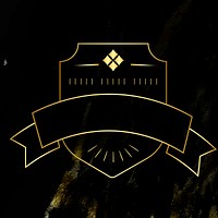 Gold badge on black background vector