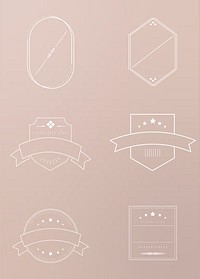 White badges on pink background vector