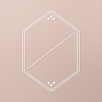 Hexagon badge on pink background vector
