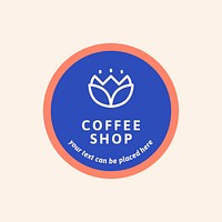 Coffee shop badge on a round shaped vector