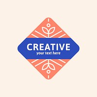 Creative badge on a cream background vector