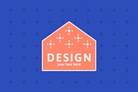Geometric design badge on a blue background vector