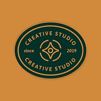 Creative studio badge on a brown background vector