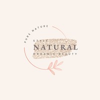 Organic beauty product logo design vector