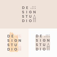 Design studio minimal brand logo vectors