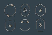 Floral logo design collection on a aegean blue background vector