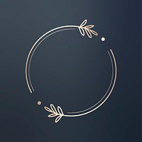 Round floral design logo vector