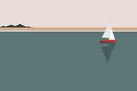 Sailing boat by the seaside vector