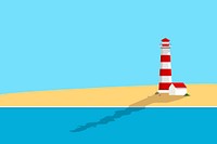 Lighthouse by the sea summer vector