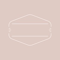 White hexagon badge on a nude pink background vector