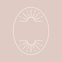 White oval badge on a nude pink background vector