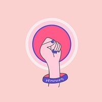 Feminism bracelet on a hand gesture vector