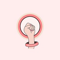 Feminism bracelet on a hand gesture vector