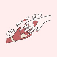 Girls support girls hand gesture vector
