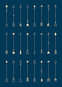 Arrow design element on a navy blue background vector