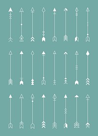 Arrow design element on a teal background vector