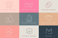 Colorful minimal design logo collection vectors