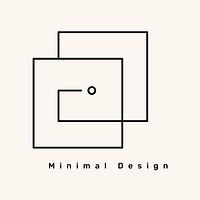 Minimal square logo on a cream background vector