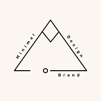 Minimal triangle logo on a cream background vector