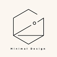 Minimal hexagon logo on a cream background vector