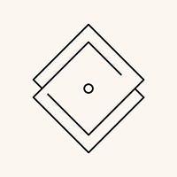 Minimal rhombus logo on a cream background vector