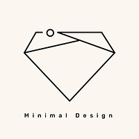 Minimal diamond logo on a cream background vector