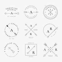 An Editable arrow logos, modern style