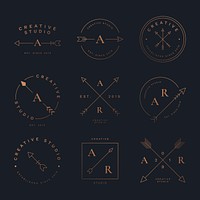 An editable arrow logos, modern style