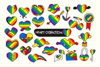 Rainbow heart design collection vectors