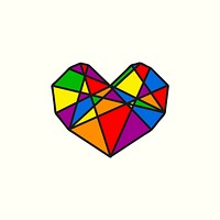 Geometric rainbow heart design vector