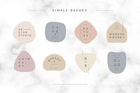 Simple pastel badge collection vectors