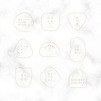Simple golden badge collection vectors