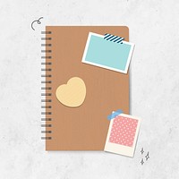 Brown cute notebook design vector