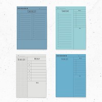 Weekly schedule planner set vector