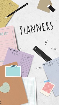 Colorful planner set design vector