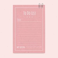 Pink notepad planner vector