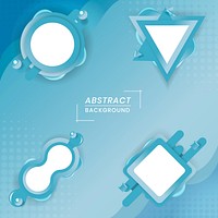 Blue geometrical shaped badges vector collection
