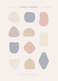 Simple pastel minimal badge collection vectors