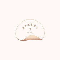 Simple pastel golden badge vector