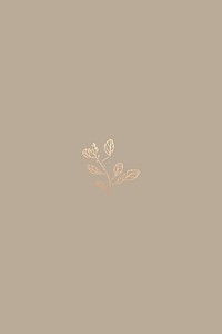 Gold doodle leaf design element vector