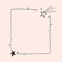 Star decorated minimal line art frame vector