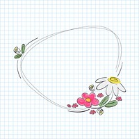 Cute doodle floral wreath illustration