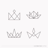 Luxurious geometric crown design collection vector