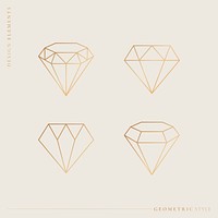 Geometric diamond design collection vector