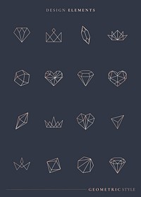 Linear geometric design element collection vectors