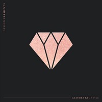 Pink geometric shimmering diamond design vector