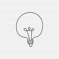 Doodle globe light bulbs psd in creative minimal style