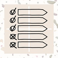 Sticky note doodle checklist vector