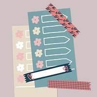 Sticky note doodle notepaper vector