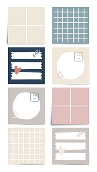 Sticky note doodle collection vectors